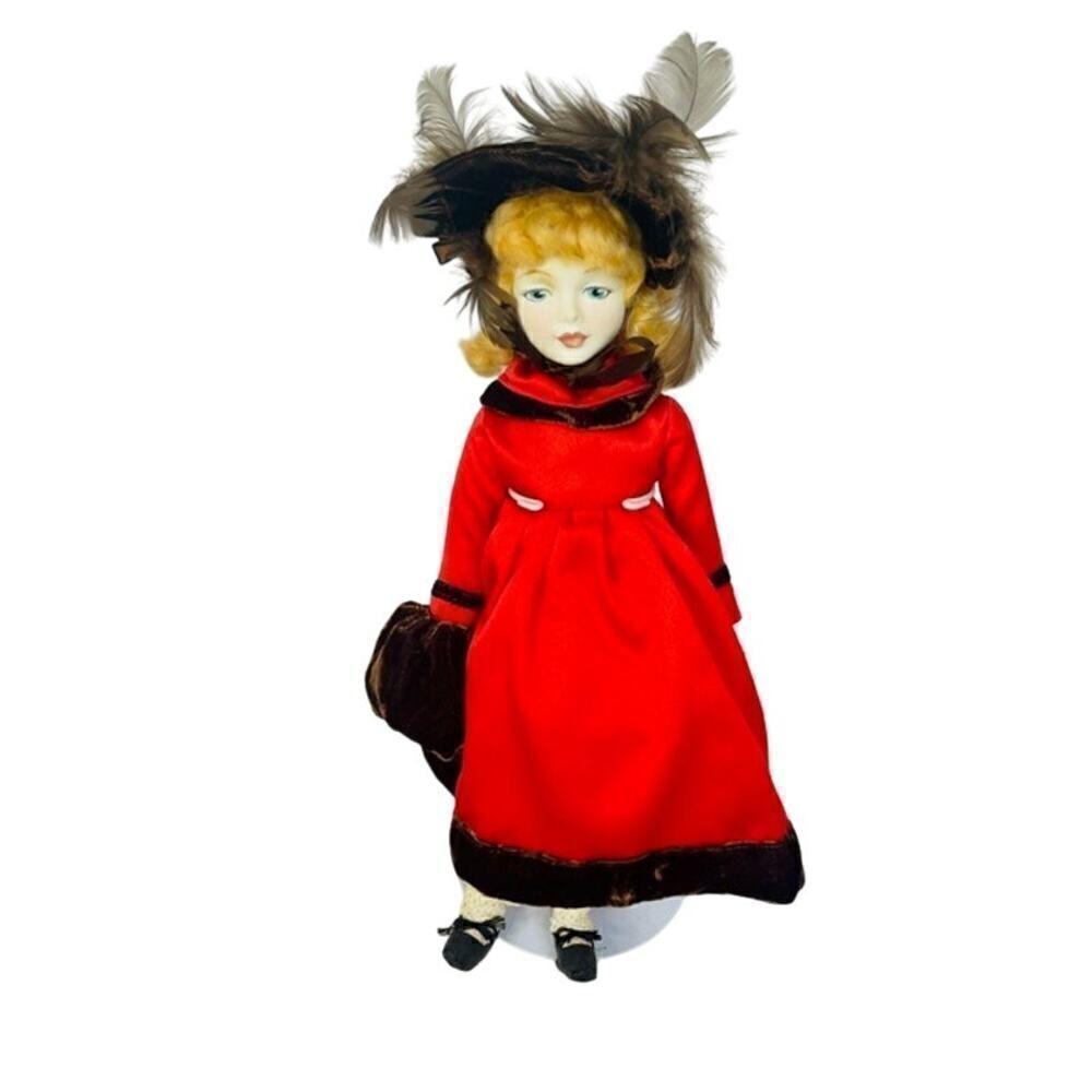 Royal Doulton Nisbet Winter 1981 Doll w/ Stand Red